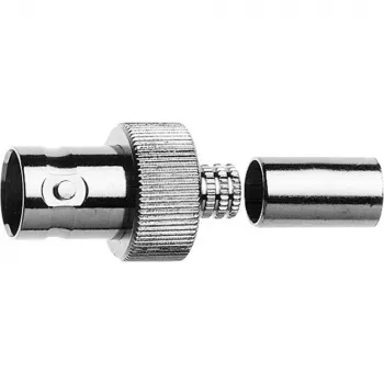 Telegärtner BNC-Buchse Crimp-Steckverbinder für RG-62 Koaxialkabel, 93 Ohm, vernickeltes Messing J01003A1262