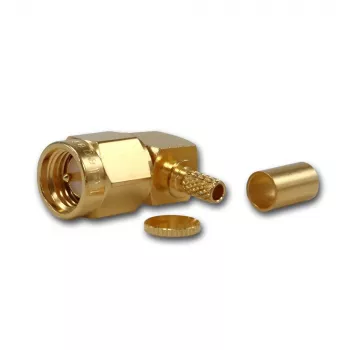 Telegärtner SMA-Winkelstecker Crimp für RG-316, Gold, 5er-Pack (J01150A0071)