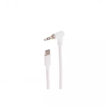 SHIVERPEAKS BS14-08226 3,5 mm gewinkeltes auf gerades Audiokabel, Weiß, 0,9 m