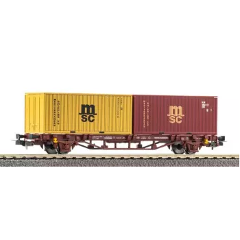 PIKO 27750 Container-Tragwagen DC, DB AG, Epoche VI, Sgns 80', 2x 40ft Container, H0