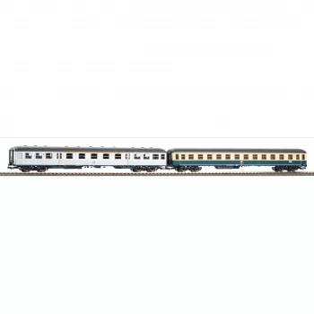 PIKO H0 28325 DB 2-teiliges Reisezugwagen-Set: 1./2. Klasse Silberling + 2. Klasse Bm 232