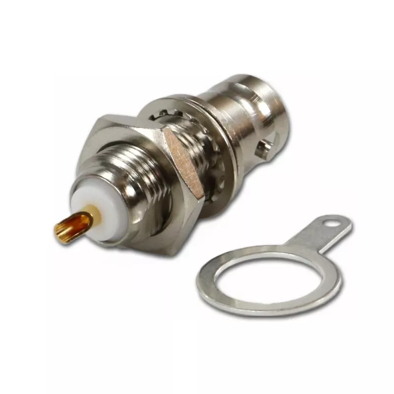 Telegärtner BNC-Einbaubuchse, isoliert 50 Ohm, weiße Isolierscheiben, Z03 (J01001B1222)