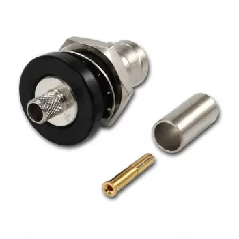 Telegärtner BNC Kabelbuchse Crimp G01 50 Ohm, Crimp/Crimp, Isolierter Flansch, A1305, Z04, G01 (RG-58 C/U) - 5 Stück