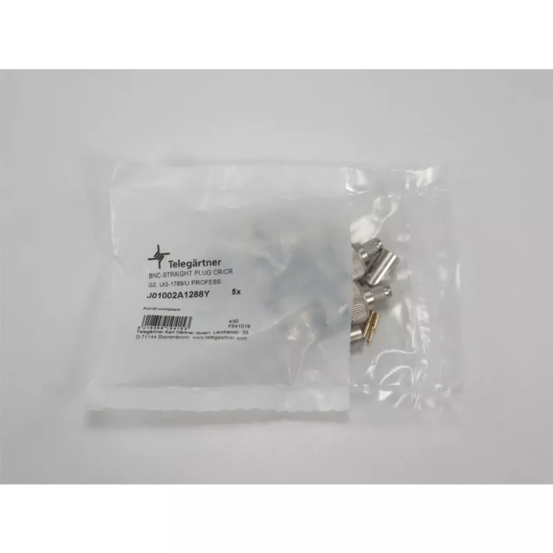 Telegärtner BNC Crimpstecker G02 75 Ohm für RG-59B/U, UG-1789/U, Stecker, 5er-Pack J01002A1288Y