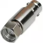 Telegärtner BNC-Buchse auf F-Stecker Koaxialadapter, 75 Ohm, vernickeltes Messing