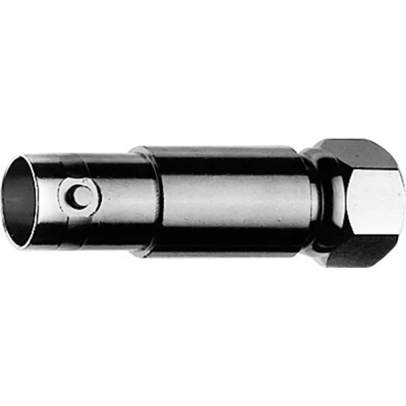 Telegärtner BNC-Buchse auf F-Stecker Koaxialadapter, 75 Ohm, vernickeltes Messing