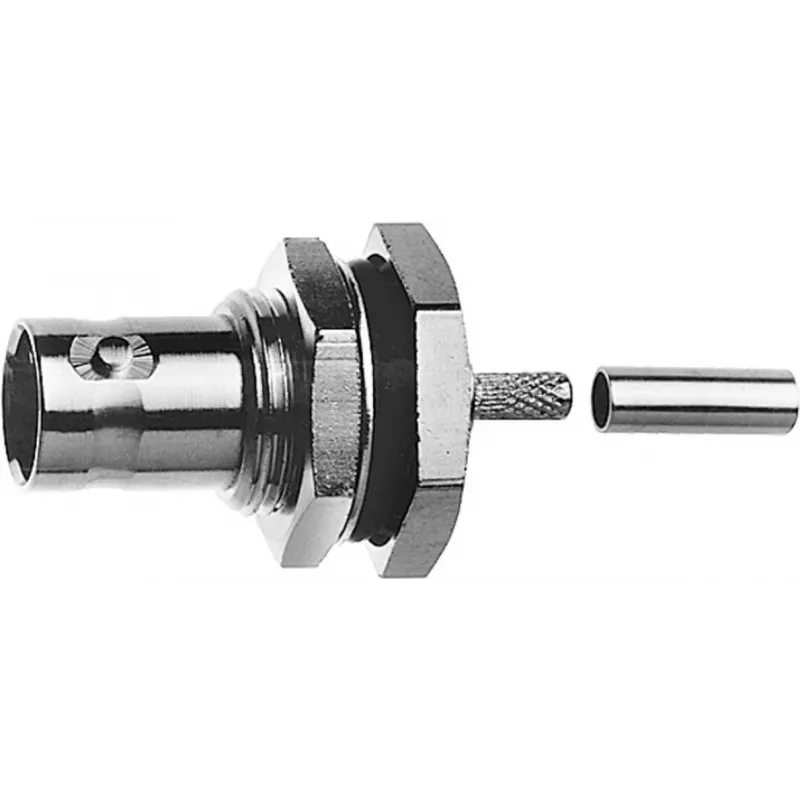 Telegärtner BNC-Einbaubuchse Crimp/Crimp 50 Ohm für RG-316/U, Nickel/Gold