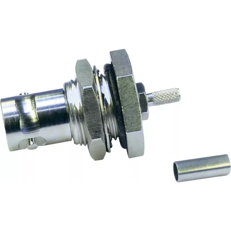 Telegärtner BNC-Einbaubuchse Crimp/Crimp 50 Ohm für RG-316/U, Nickel/Gold