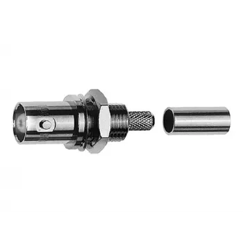 TELEGÄRTNER BNC-Einbaubuchse Crimp-Verbinder 50 Ohm für RG-223/U, RG-400/U, RG-142 B/U (J01001A0083)