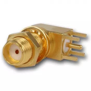 Telegärtner SMA-Winkel-Einbau-Buchse, 50 Ohm, vergoldet, Z25/Z55 J01151A0201Z