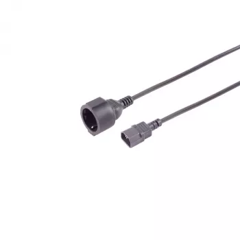 S CONN MAXIMUM CONNECTIVITY IEC C14 auf CEE 7/3 Adapterkabel, 1mm², 2m, Schwarz 09-07035