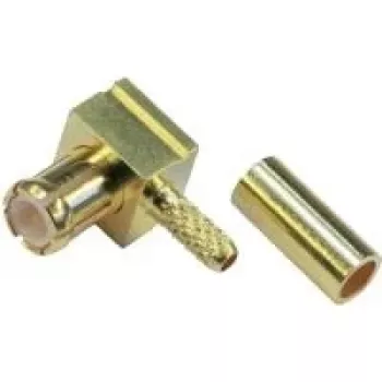 Telegärtner MCX Winkel-Crimpstecker, 50 Ohm, vergoldeter Innenleiter