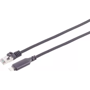 S CONN MAXIMUM CONNECTIVITY USB-C auf RJ45 Gigabit Ethernet Adapterkabel, 1,5 m, Aluminium, Schwarz (14-51155)