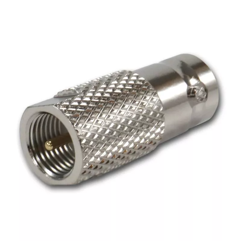 TELEGÄRTNER J01008F0068 BNC-Buchse auf FME-Stecker Koaxialadapter, 50 Ohm, gerade, vernickeltes Messing