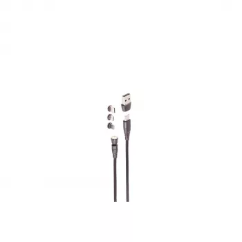 ShiverPeaks BS14-19020 Magnetisches 6-in-1 USB-Ladekabel 540°, 60W, 1m, Schwarz