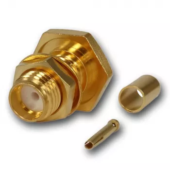 Telegärtner SMA Buchse Crimp Einbau-Buchse für RG-316/U, vergoldet, 50 Ohm, DC-6 GHz J01151A0001Z