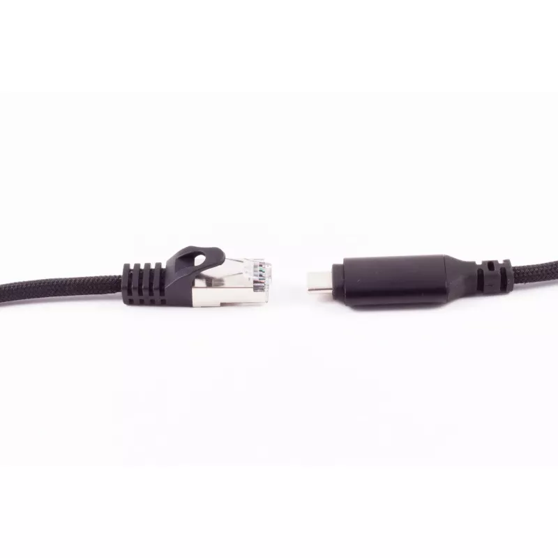 SHIVERPEAKS USB-C auf RJ45 Gigabit Ethernet Adapterkabel, Aluminium, Schwarz, 1m (BS14-51025)