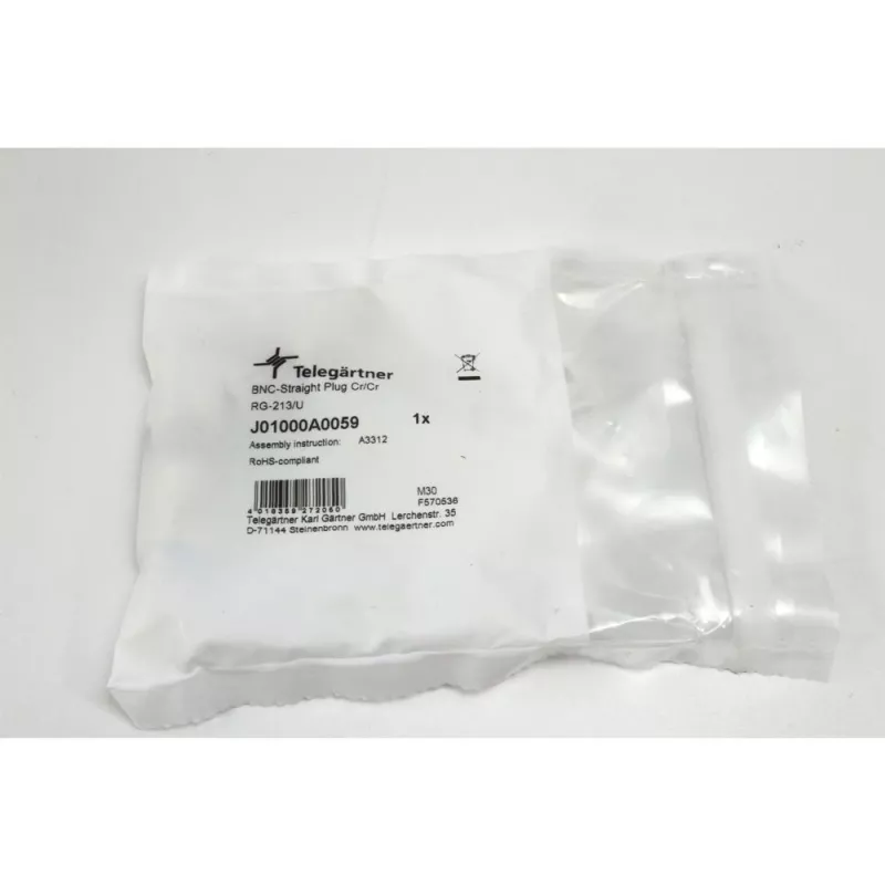 Telegärtner BNC Crimp-Kabelstecker, 50 Ohm, RG-213/U, 1 Stück (J01000A0059)