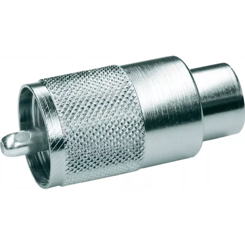 Telegärtner UHF-Kabelstecker PL259 für RG-213/U, PTFE-Isolierung, vernickeltes Messing, 5er-Pack J01040B0602