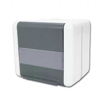 TELEGÄRTNER H02000A0069 AMJ-S K Cat.6A geschirmte 2-Port RJ45 Datendose, Lichtgrau/Weiß
