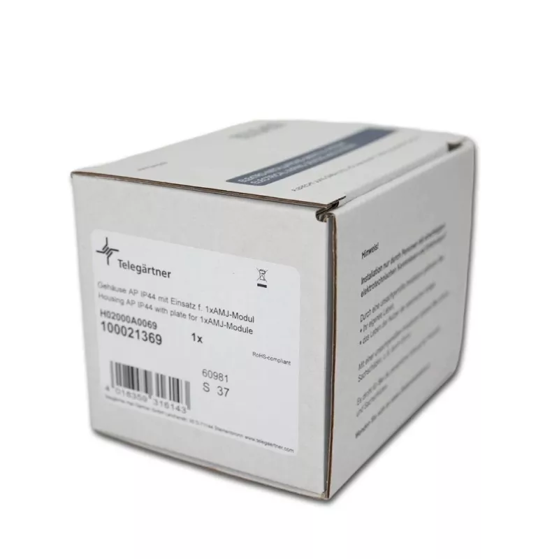 TELEGÄRTNER H02000A0069 AMJ-S K Cat.6A geschirmte 2-Port RJ45 Datendose, Lichtgrau/Weiß