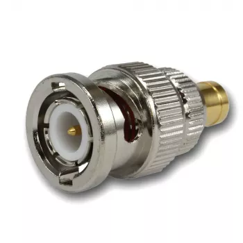 TELEGÄRTNER Koaxialadapter BNC-Stecker auf SMB-Buchse, 50 Ohm, gerade, vernickeltes Messing J01008F0030