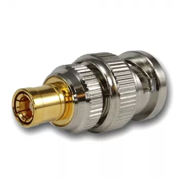 TELEGÄRTNER Koaxialadapter BNC-Stecker auf SMB-Buchse, 50 Ohm, gerade, vernickeltes Messing J01008F0030