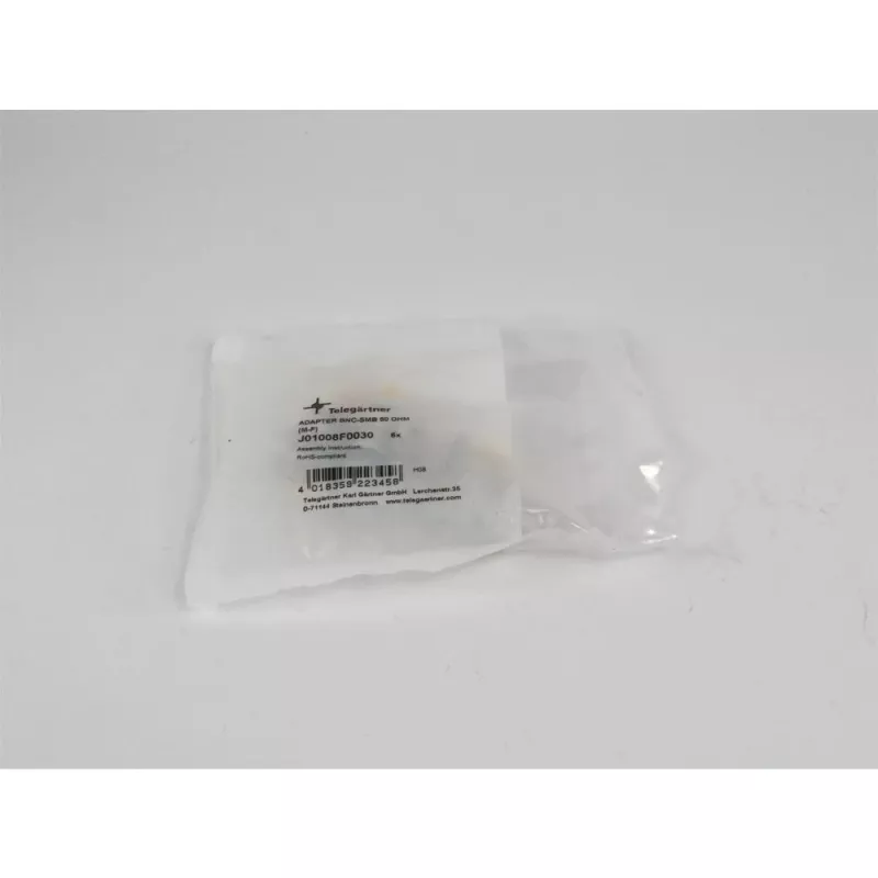 TELEGÄRTNER Koaxialadapter BNC-Stecker auf SMB-Buchse, 50 Ohm, gerade, vernickeltes Messing J01008F0030