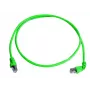 Telegärtner MP8 FS 500 Cat.6a SFTP Patchkabel, RJ45 auf RJ45, 2m, Grün, 90° Stecker, halogenfrei L00001A0156