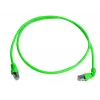 Telegärtner MP8 FS 500 Cat.6a SFTP Patchkabel, RJ45 auf RJ45, 2m, Grün, 90° Stecker, halogenfrei L00001A0156