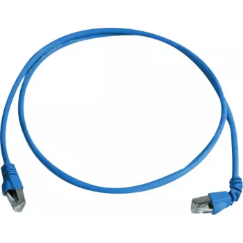 Telegärtner Cat 6A S/FTP Patchkabel, PiMF, Blau, 2,0 m, ein Ende abgewinkelt L00001A0159
