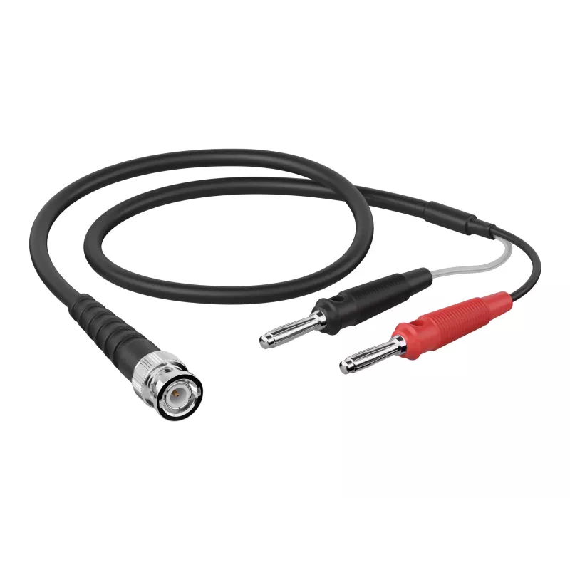 Telegärtner L00010A1844 0,5m BNC auf 2x Bananen Koaxiales Messkabel, Schwarz