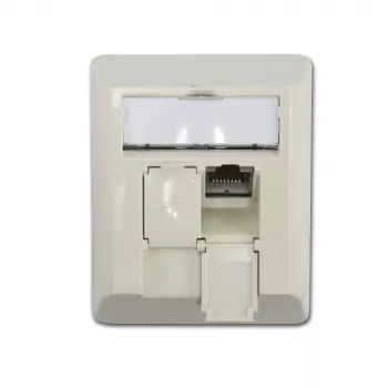 Telegärtner Cat.6 geschirmte RJ-45 Netzwerk-Anschlussdose, Perlweiß