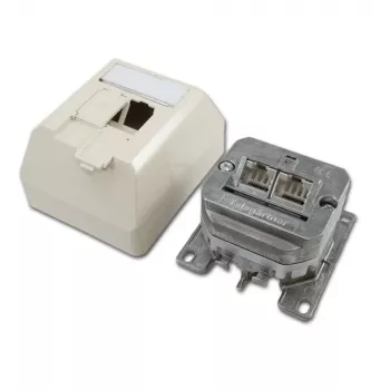Telegärtner Cat.6 geschirmte RJ-45 Netzwerk-Anschlussdose, Perlweiß
