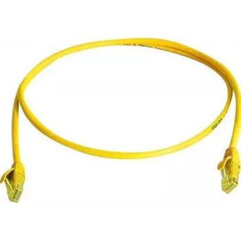 Telegärtner 100008205 RJ45 Patchkabel, CAT 5e, 1,0 m, Gelb, U/UTP, LSZH, mit Knickschutz