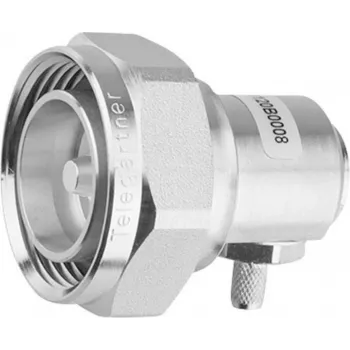 Telegärtner 7-16 DIN Winkelstecker, 50 Ohm, Silber, Klemmanschluss J01120C0010