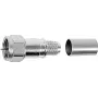 Telegärtner F-Stecker, gerade, 75 Ohm, Crimp/Schraub, vernickeltes Messing, für RG59/RG6 J01600A0009