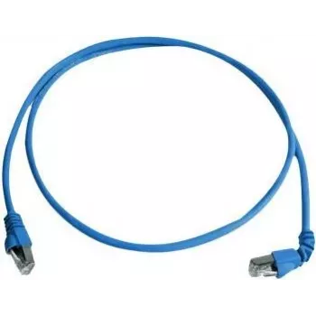 Telegärtner S/FTP Cat 6A Patchkabel, PiMF, 1,0 m, Blau, Ein gewinkelter RJ45, LSZH, 10 Gbps L00000A0198