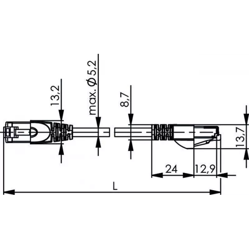 TELEGÄRTNER Cat.6A S/FTP LSZH Patchkabel, 2m, Blau, RJ45, EIA/TIA 568B L00001A0289