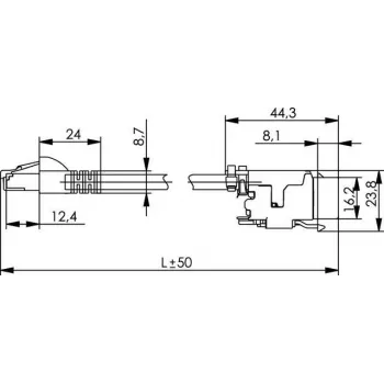 Telegärtner L00004A0128 Cat.6A S/FTP Patchkabel, 7,5 m, Grau