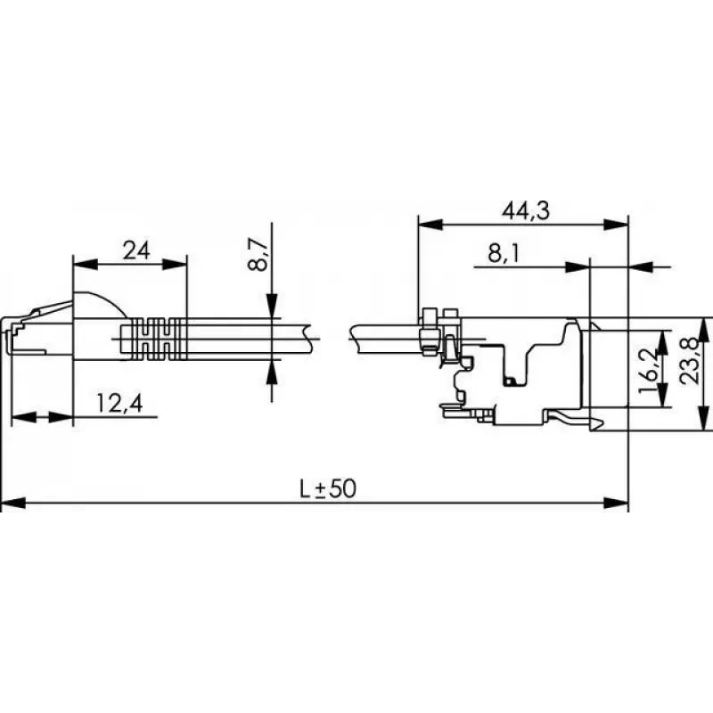 Telegärtner L00004A0128 Cat.6A S/FTP Patchkabel, 7,5 m, Grau