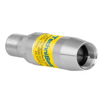 TechniSat USS1 Koaxialer Überspannungsschutz F Stecker auf F Buchse 75 Ohm Silber Gelb 0000/3122