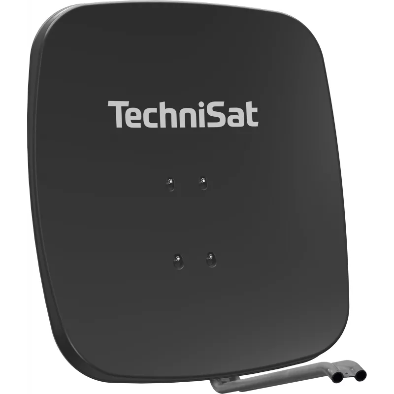 TechniSat SATMAN 65 PLUS Satellitenschüssel – 65 cm, 35,7 dBi Gewinn, HDTV, Mastmontage, Hellgrau