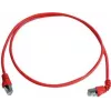 Telegärtner S/FTP Cat 6A Patchkabel, PiMF, 1m, Rot, Ein gewinkelter Stecker, LSZH L00000A0196