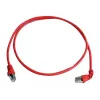 Telegärtner S/FTP Cat 6A Patchkabel, PiMF, 1m, Rot, Ein gewinkelter Stecker, LSZH L00000A0196