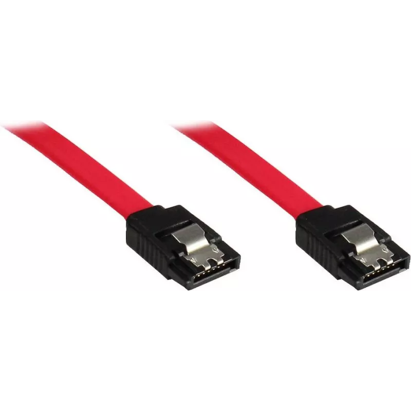 GoodConnections SATA 3 Gb/s Kabel mit Verriegelung, 0,5 m, Rot 5045-A05