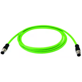 TELEGÄRTNER D-codiertes Cat.5 M12-Stecker auf M12-Stecker Industrie-Ethernet-Patchkabel, PUR, Grün, 10m L80215A0000