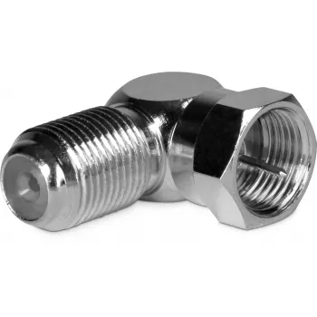 TechniSat 0000/3318 F-Stecker Winkeladapter, F-Stecker auf F-Buchse, 75 Ohm, vernickelt