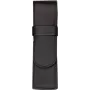 JÜSCHA Alassio Etui für 2 Schreibgeräte, Echtleder, Schwarz, Klappenverschluss (2610)