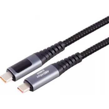 S CONN MAXIMUM CONNECTIVITY USB-C auf USB-C Ladekabel, 240W PD, integriertes Display, 1m 14-59025